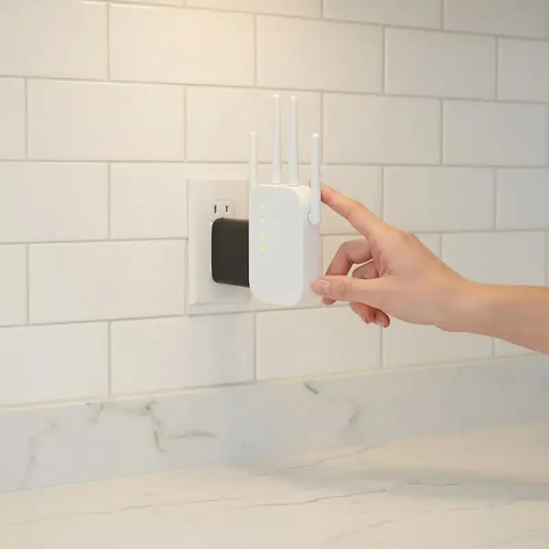 WiFi Repeater Wired Signal Booster Amplifier Ultra Long Range Extender for Bedroom Seamless Internet Coverage Networking
