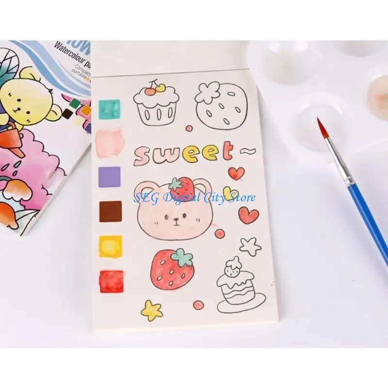 U75B Children Sketch Book Multiple Themes Watercolor Painting Book Vibranted Color