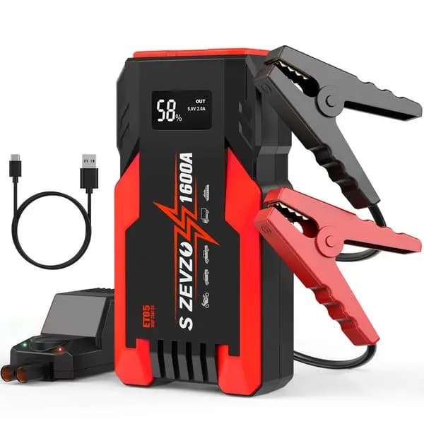 SZEVZO 1600A 8000mAh Avviatore d'Emergenza per Auto, Caricabatterie Portatile e Power Bank