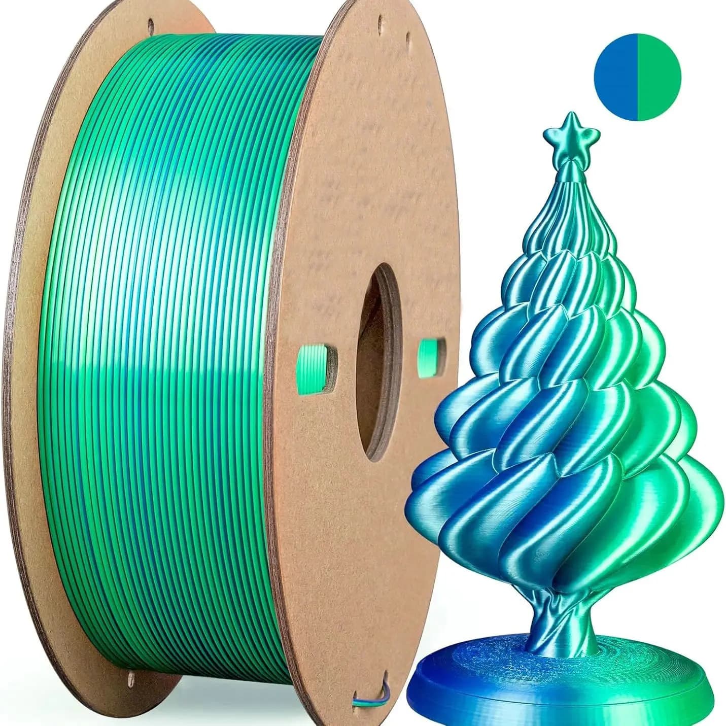 Silk PLA 3D Printer Filament 1.75mm Triple Color Silk PLA Filament 3D Printing Filament 250g 3 In1 Color