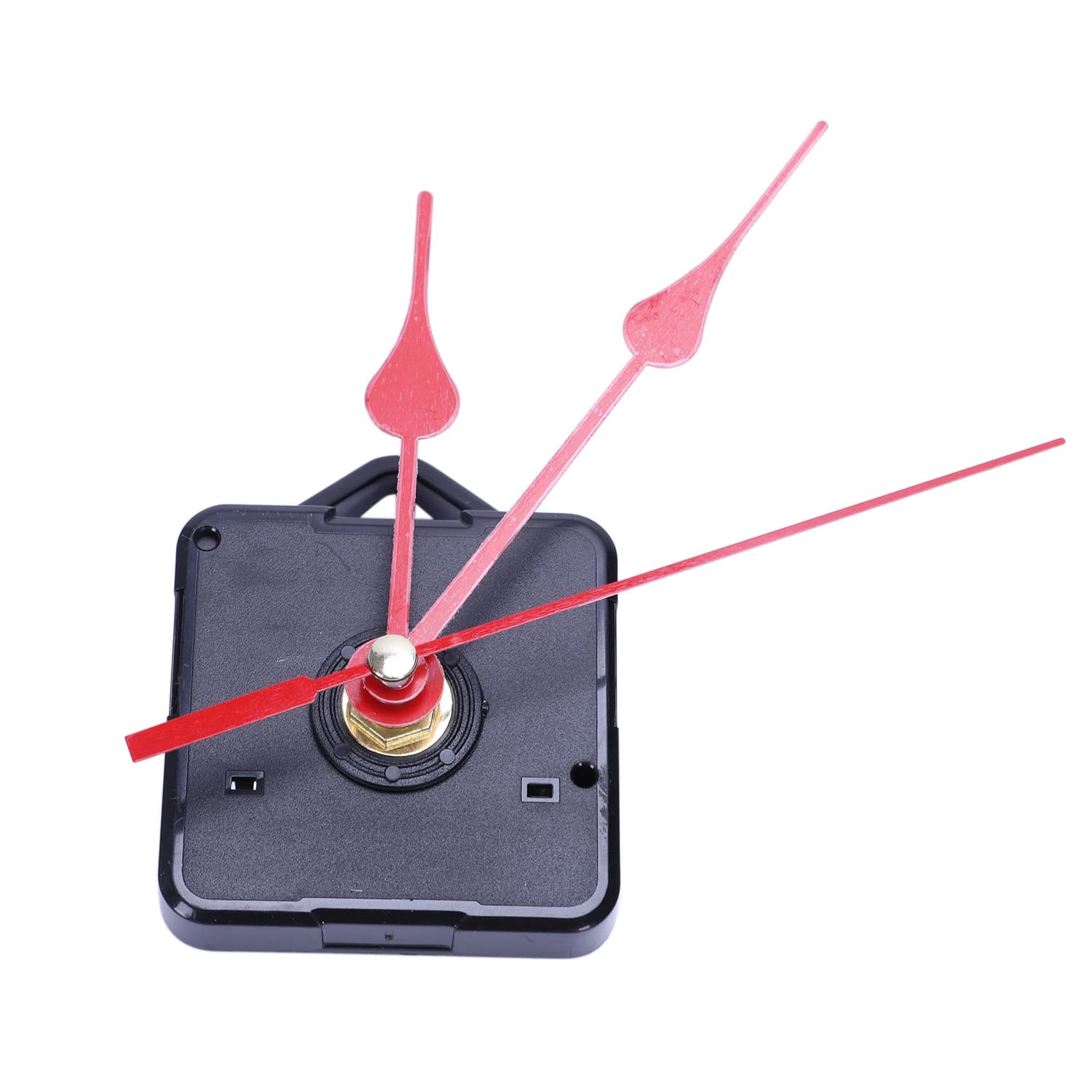Parti di ricambio per la riparazione dell'orologio da parete Meccanismo di movimento a pendolo Motore dell'orologio al quarzo con lancette e kit di raccordi (nero + rosso)