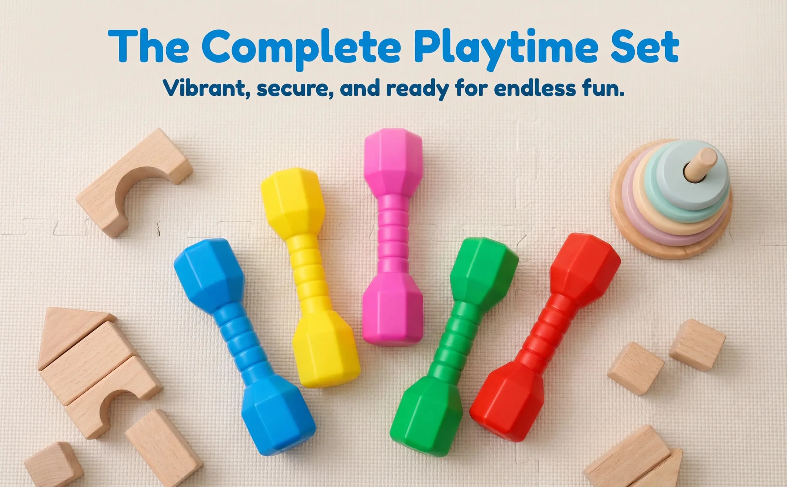 5Pcs Small Dumbbell Set Eco Friendly Plastic Hand Dumbbells for Infants Grasping Ability Coordination Training Kindergarten