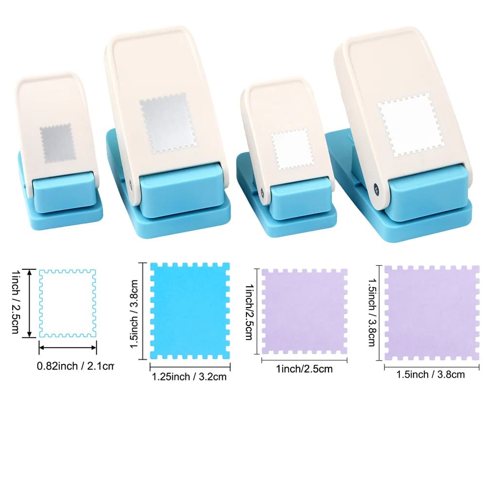 Rectangular Postage Stamp Punches Lever Action Puncher for Paper Crafting Scrapbooking DIY Projects Arts Crafts Supplies Scrapbo
