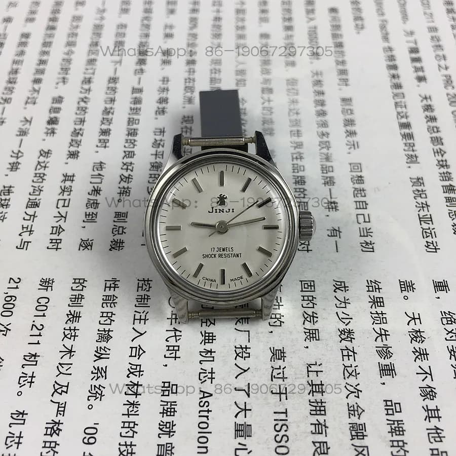 Orologio da donna meccanico manuale con cinturino interamente in acciaio, marca Shanghai Jinji, diametro 25 mm, 1 cinturino in omaggio.