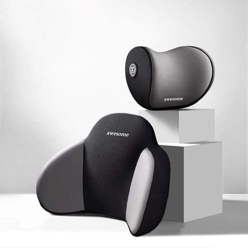 Poggiatesta Supporto lombare Memory Foam Supporto lombare vertebrale Cuscino per il collo dell'auto Cuscino per la schiena Accessori interni per auto da ufficio