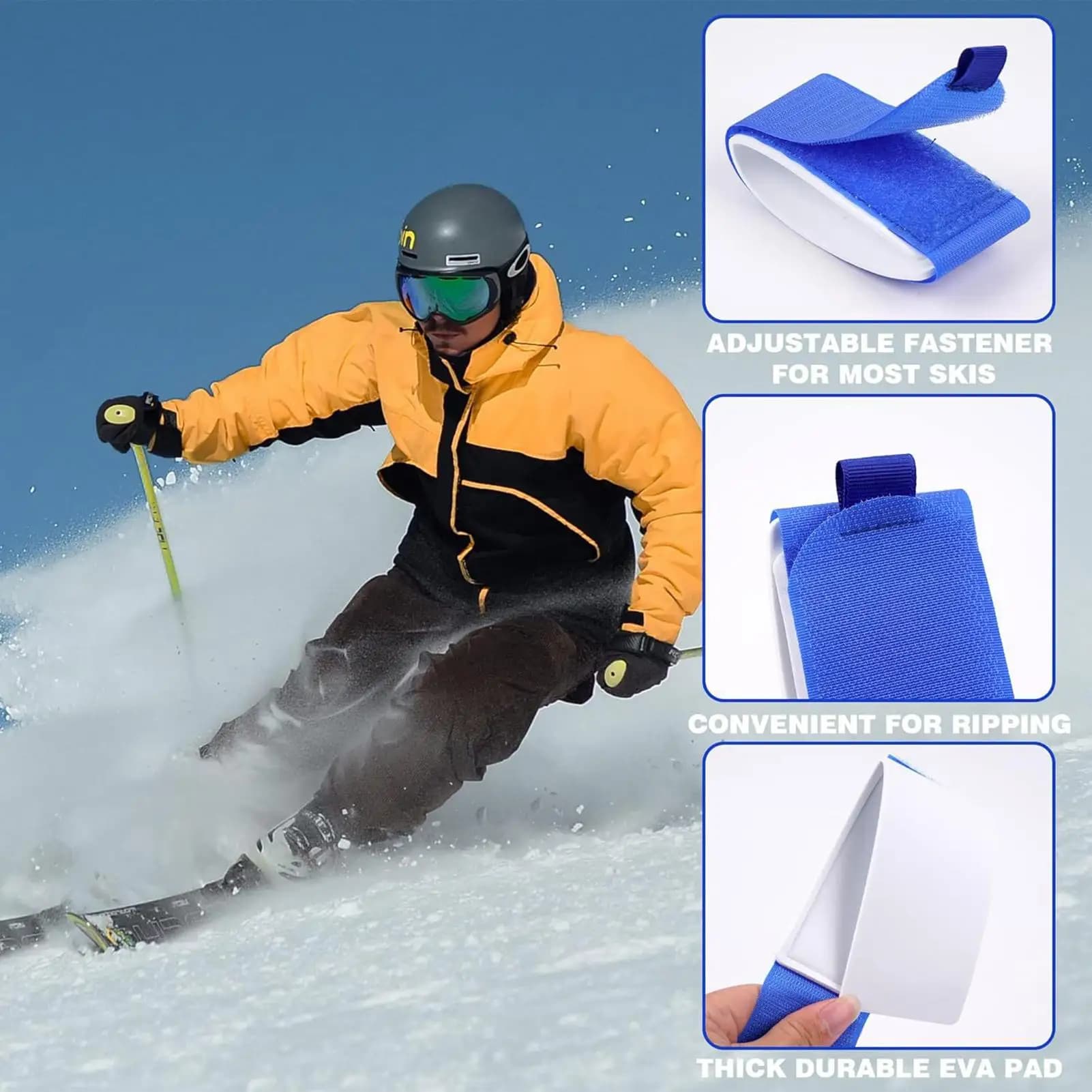 Cinghie Regolabili in Nylon per Snowboard, Fasce per Sci, Accessori per Snowboard, Cuscinetti Protettivi in EVA, Cinghie per Attacchi da Snowboard