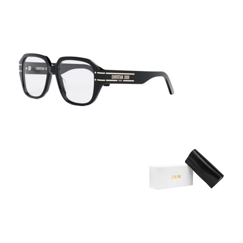 DIOR Acetate Irregular Shape Eyeglass Frames Unisex Black DIORSIGNATUREOS3I1000