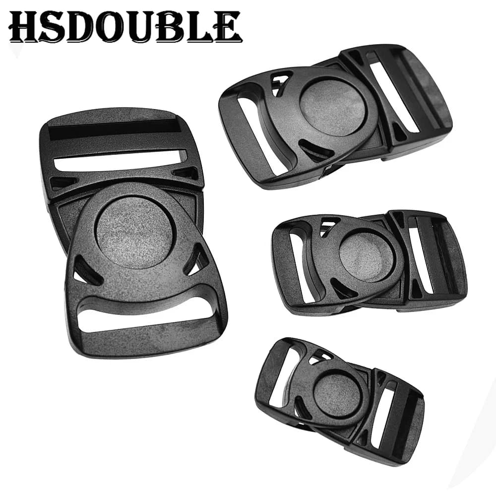 Fibbie a sgancio laterale in plastica con testa girevole per cinghie di zaini e fettucce da 20mm, 25mm, 32mm, 38mm