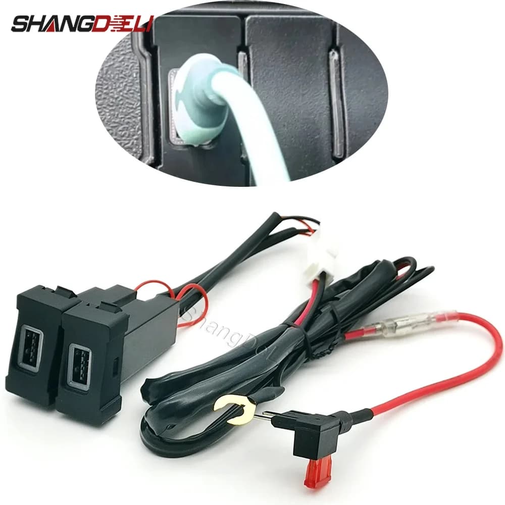 Dual QC3.0 USB Charge Modified Car Charger with Red Indicator Light FitIveco Daily Dashboard Car Replacement Charging Interface