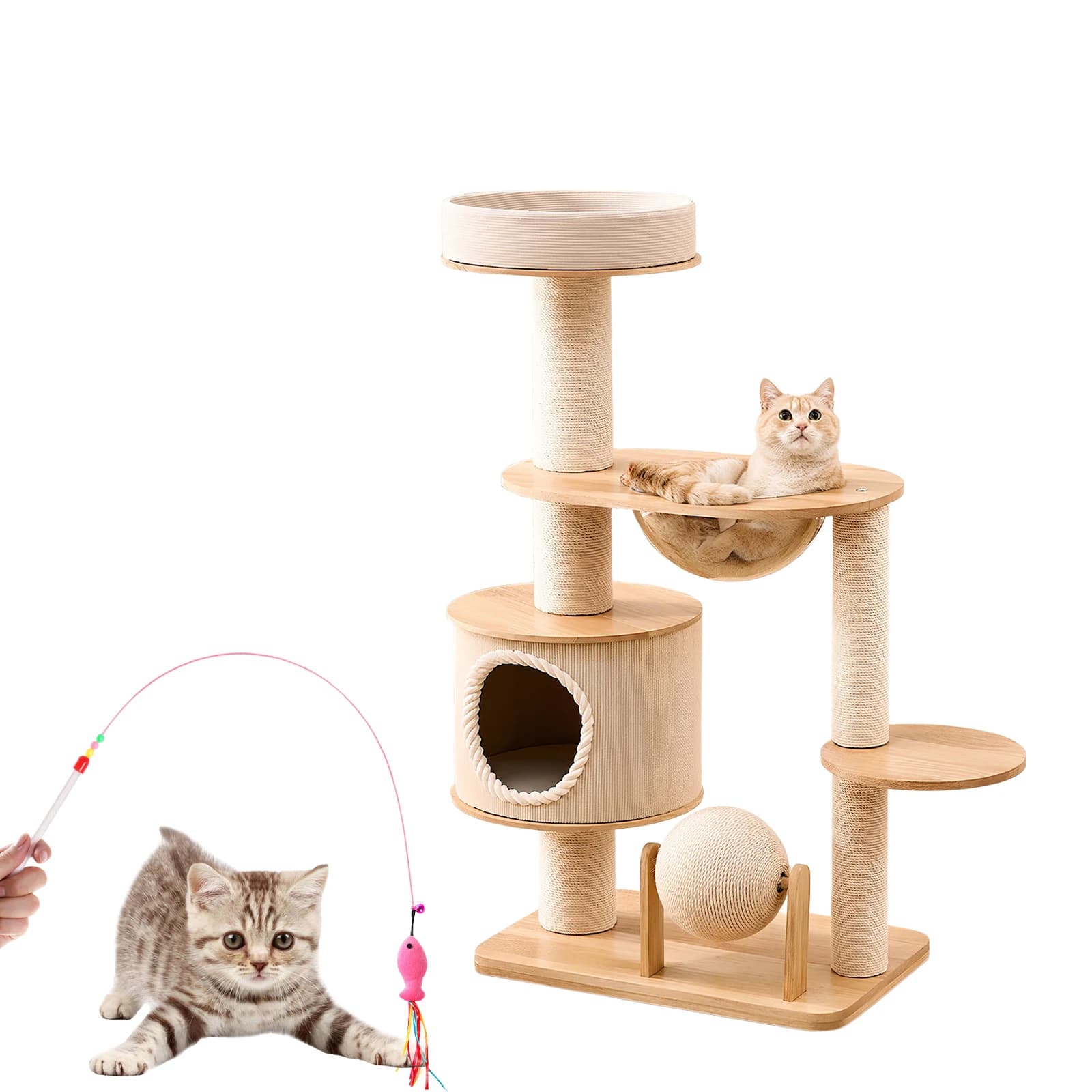 Nidi da arrampicata per gatti al coperto Resiste all'usura Letto per gatti a torre decorativa Forniture per animali domestici traspiranti Struttura da arrampicata
