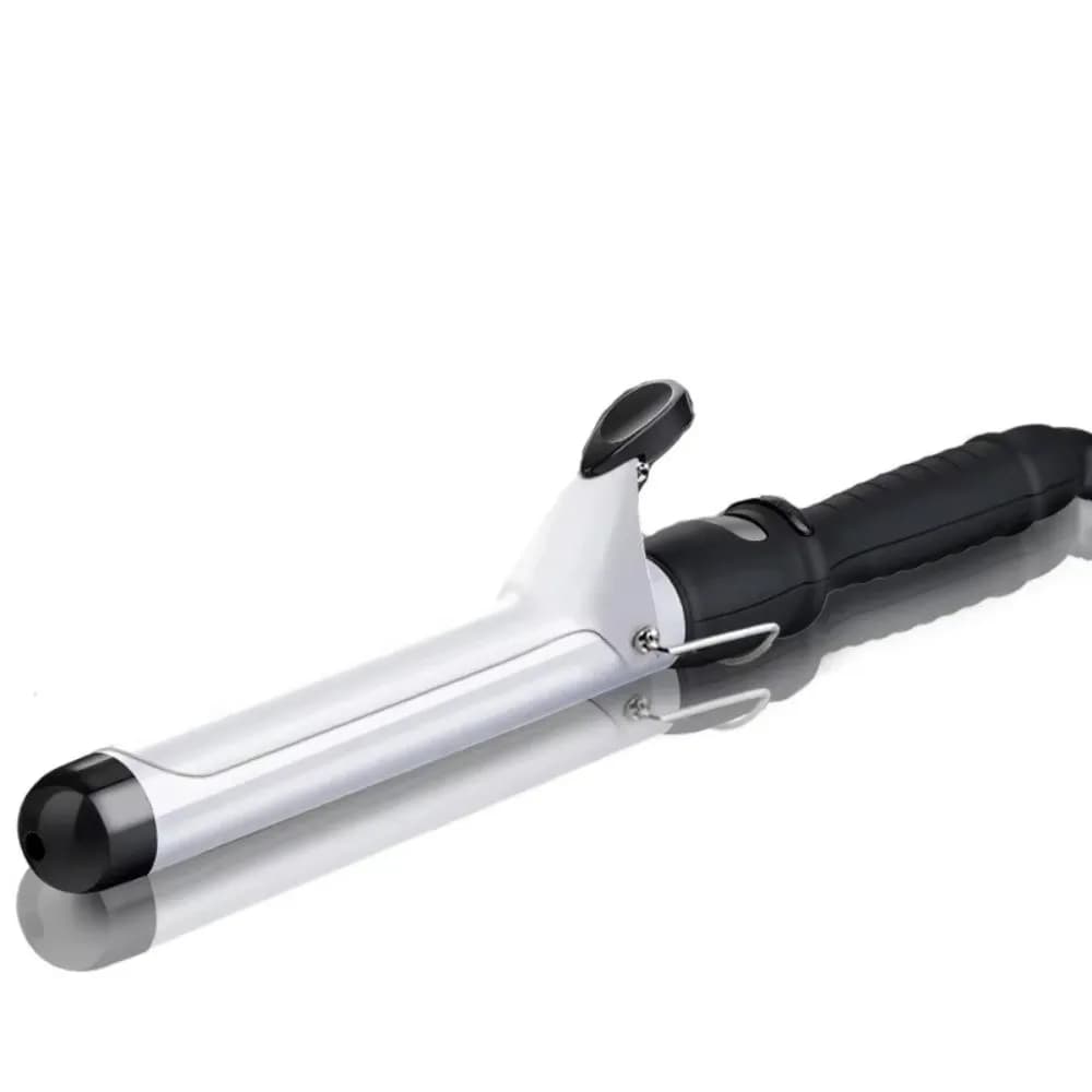Electric curling iron with 28 mm barrel, 360 degree rotation, plastic casing, professional hair curler, anti-coating, superior insulation
