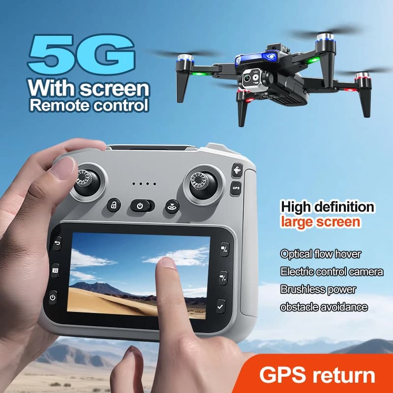 K911 SE Drone Professionale 4K Tre Lenti Con Schermo Laser Evitamento Ostacoli GPS Posizionamento Brushless FPV WIFI Droni Giocattolo