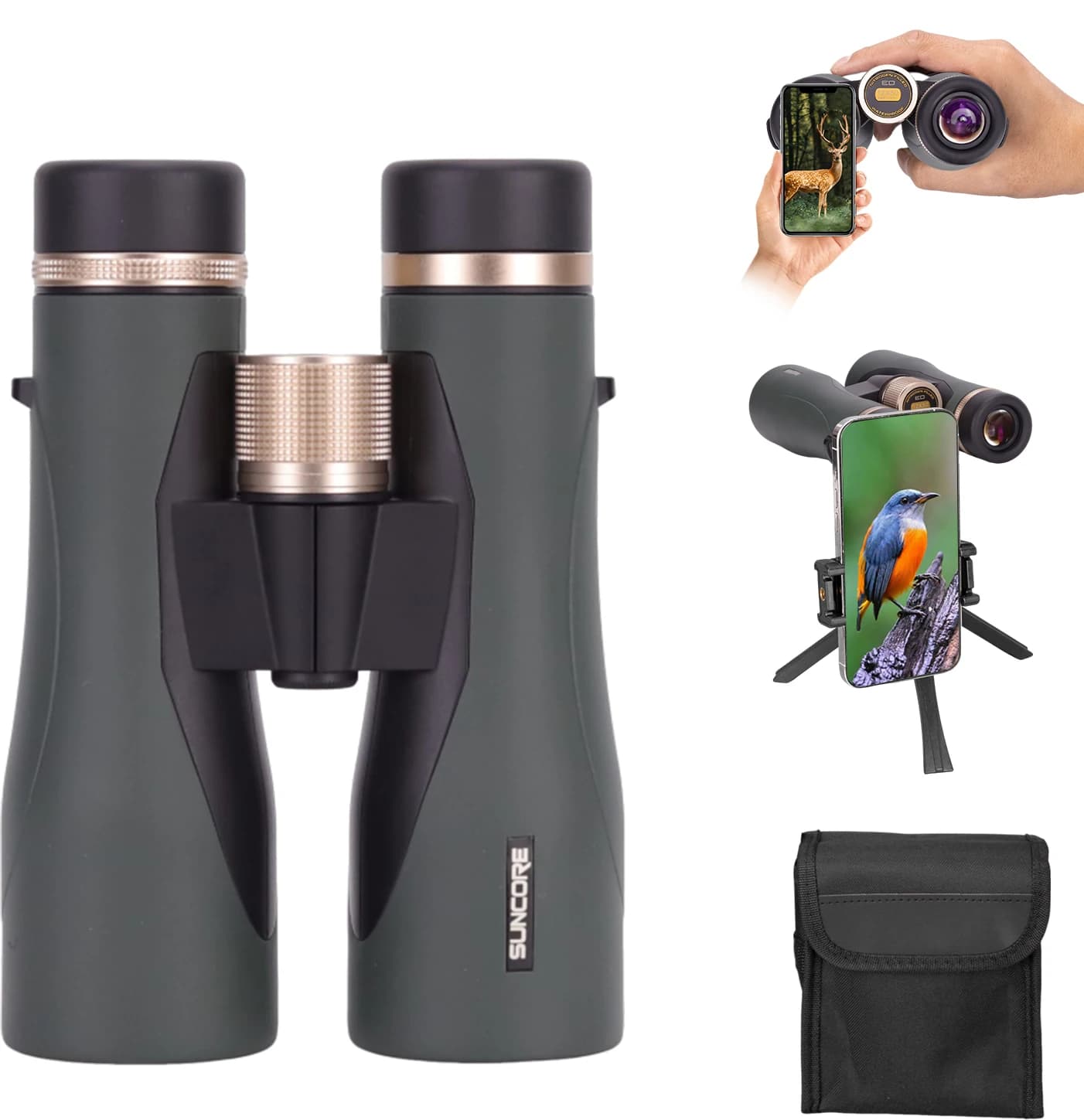 Binocolo 12x50 HD Portatile ad Alta Potenza per Campeggio e Osservazione Fauna Selvatica 49.