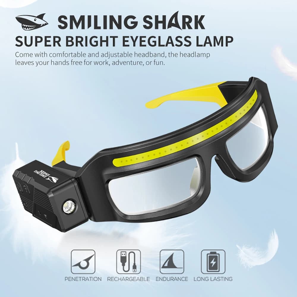 Torcia LED Smiling Shark TD-0243, torcia portatile super luminosa, torcia a lunga durata ricaricabile