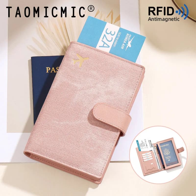 Portafoglio per Passaporto con Blocco RFID GGbingo: Multifunzione Antifurto, Contiene 3 Passaporti e Carte, 8 Colori