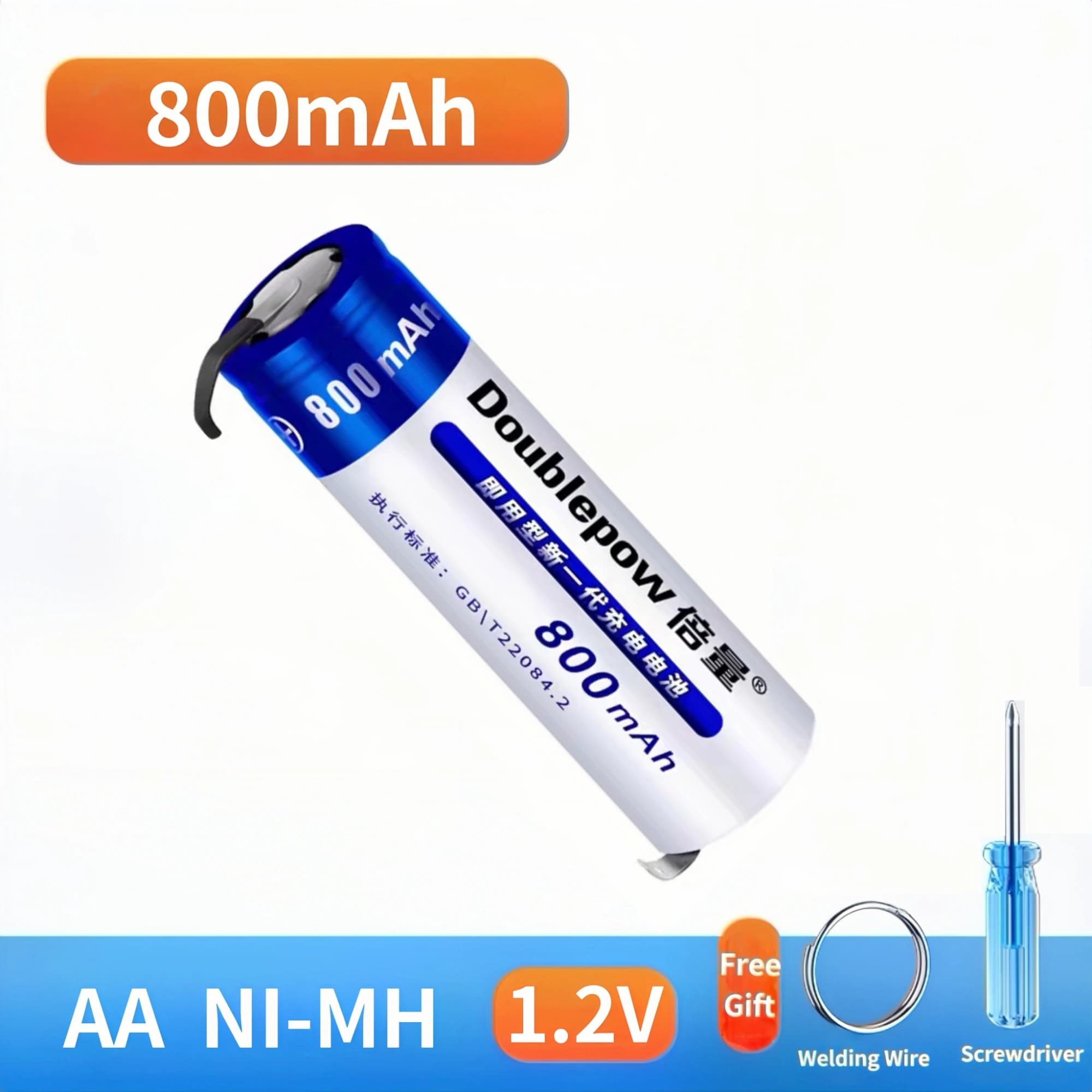 Batterie ricaricabili AA 1.2V 800mAh NiMH con terminali a saldare per rasoio, spazzolino elettrico, tagliacapelli, gamepad, radio, lampada da terra
