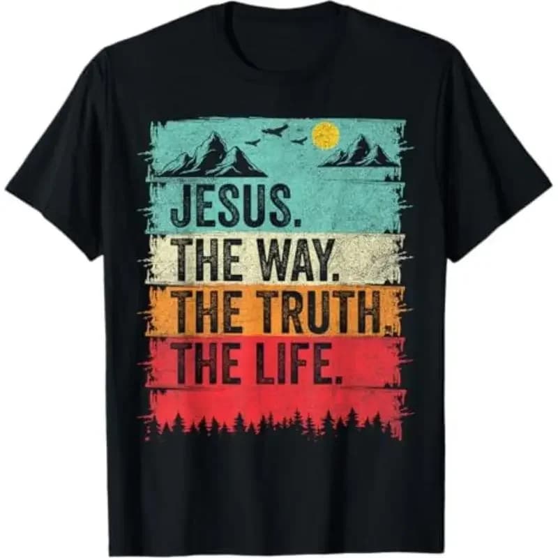 Soft & Comfy T shirt Jesus The Way Truth Life Women Christian Worship T-Shirt