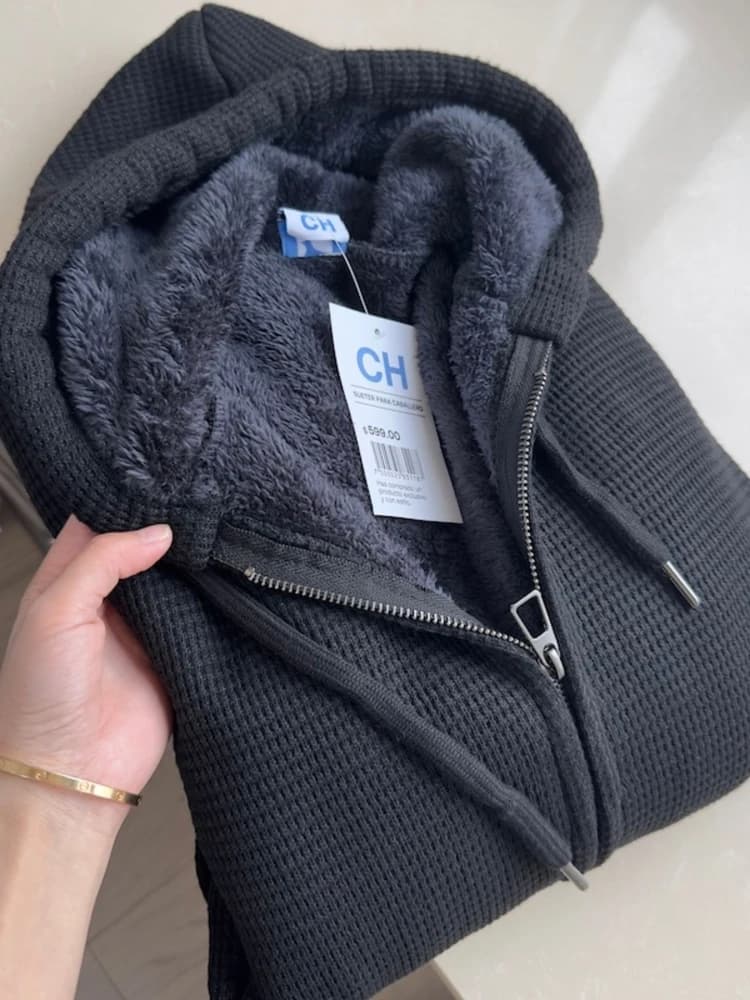 Thickened Lamb Fur Men's Casual Hooded Jacket Fleece Lined Warm Coat Standard Fit Polyester Fiber Long Sleeve Zipper Closure