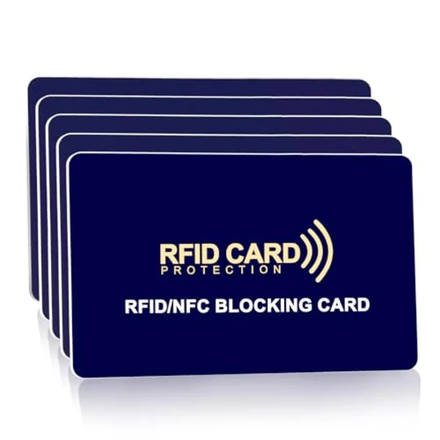 5-Pack RFID Blocking Cards Contactless NFC/RFID Credit Card and Passport Protector Anti-Skimming Shield for Wallets 1 Card Shie