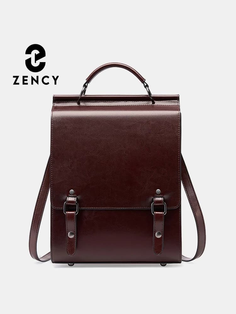 Zency Zaino da donna alla moda, stile retrò inglese, borsa per studenti, zaino per laptop, borsa a tracolla A4 da donna, borse da scuola, ufficio