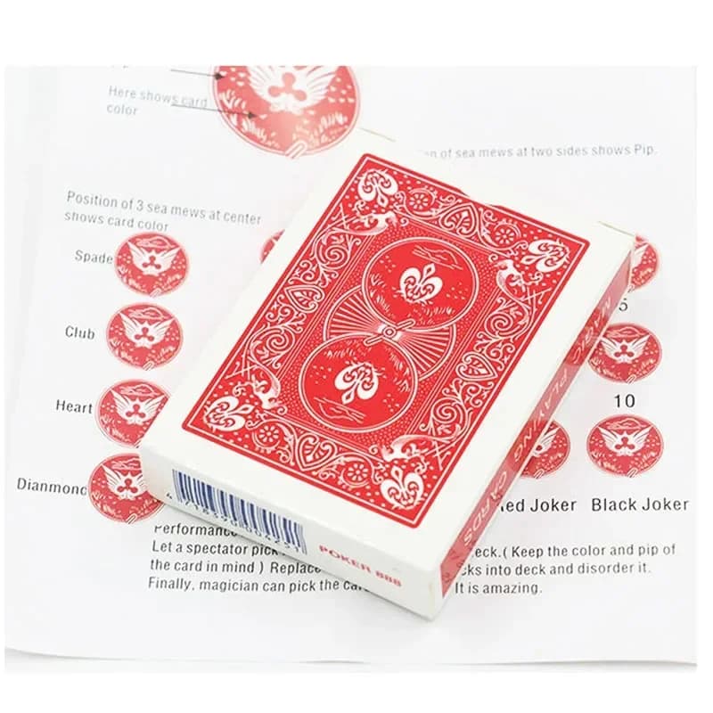 Mazzo contrassegnato Trucchi magici Carta da gioco Primo piano Illusione di strada Trucco Magia Scherzo Magia classica Divertente Mago Puntelli magici Divertente