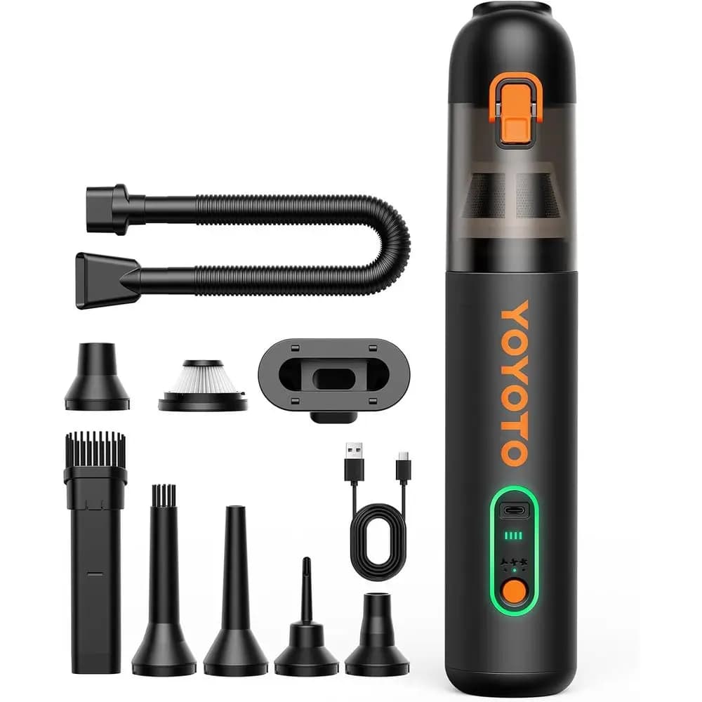 Wireless Portable Vacuum Cleaner 21000Pa, Mini Vacuum Cleaner Rechargeable 4-in-1, Ultra Light for Car Home Office (Bla
