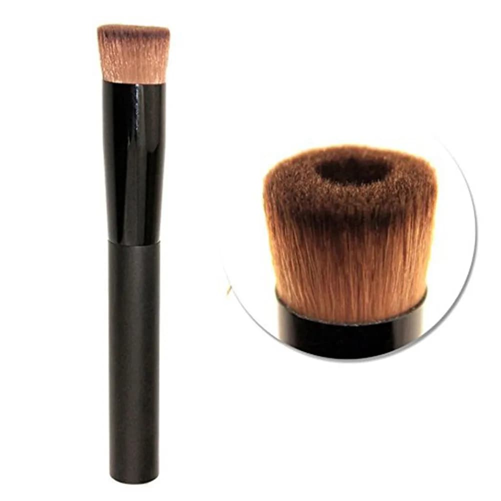 Liquid foundation brush, concave brush for face makeup, natural wood handle, light applicator for women creams