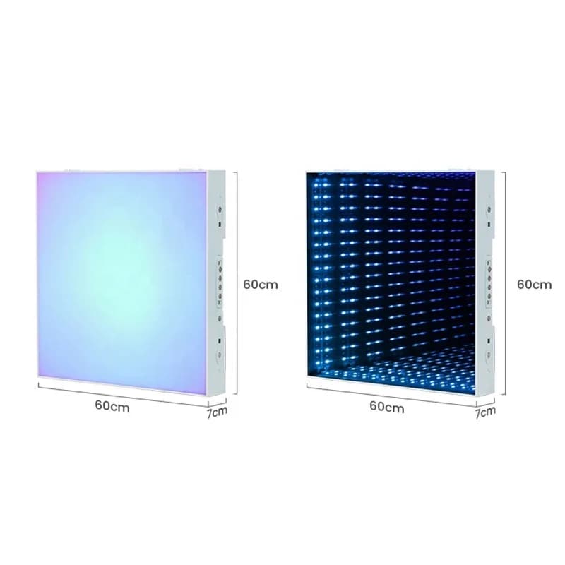 Pannello Luminoso Portatile per Discoteca, Piastrella da Pavimento Illuminata, Display a Specchio 3D Bianco Illimitato per Matrimoni, Pista da Ballo LED Magnetica Effetto Abisso