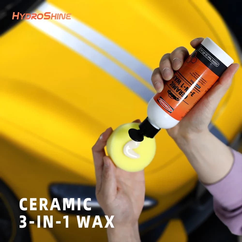 Hydroshine Ceramic 3-In-1 Wax Remove Swirl Marks Scratch Spot Rust Oxidation Paint Care Polishing Carnauba Repair Clean Protect