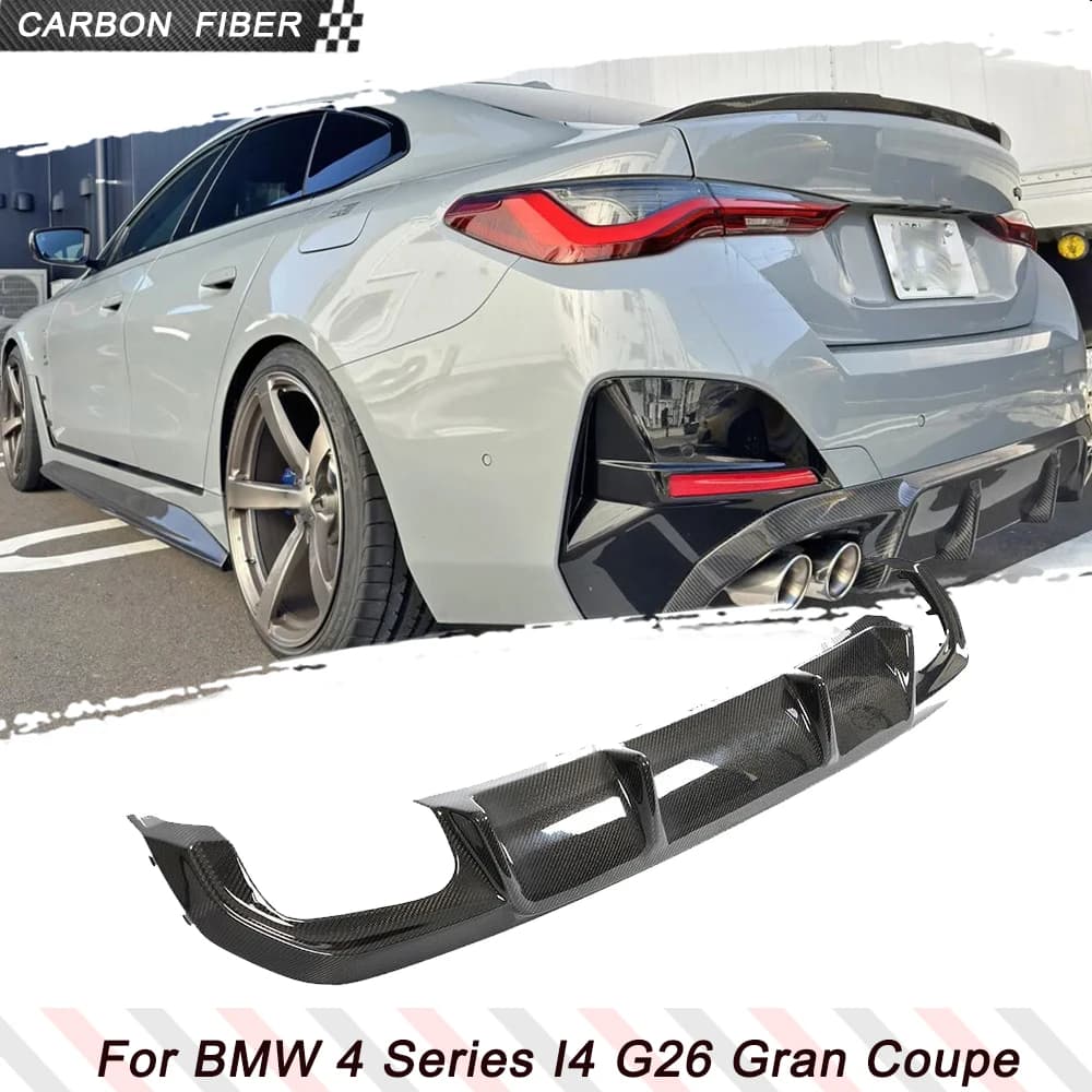 Carbon Fiber Car Rear Bumper Diffuser Lip Spoiler For BMW 4 Series G26 M Sport Gran Coupe 2021-2023 Car Rear Bunper Protector