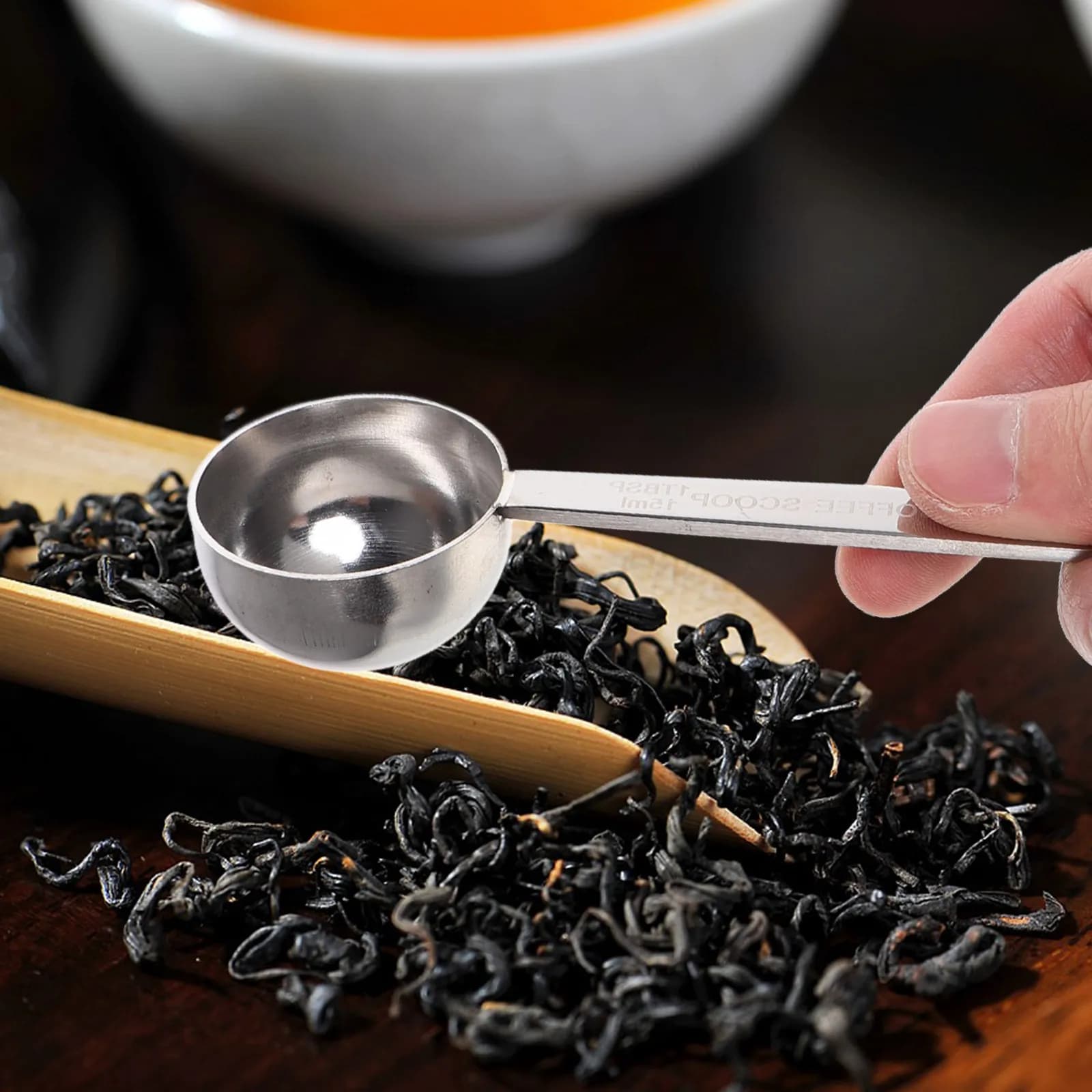 Coffee Measuring Scoop Stainless Steel Long Handle 15Ml Precision Engraved for Ground Coffee Milk Powder Protein Powder Tea