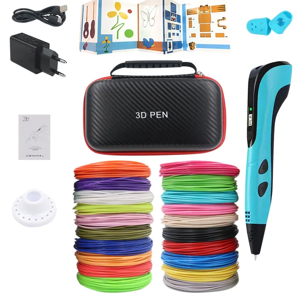 2026 New 3D Printing Pen 3D Pen with Power Adapter LCD Display Travel Case PLA Thread Birthday Children's Christmas Gift