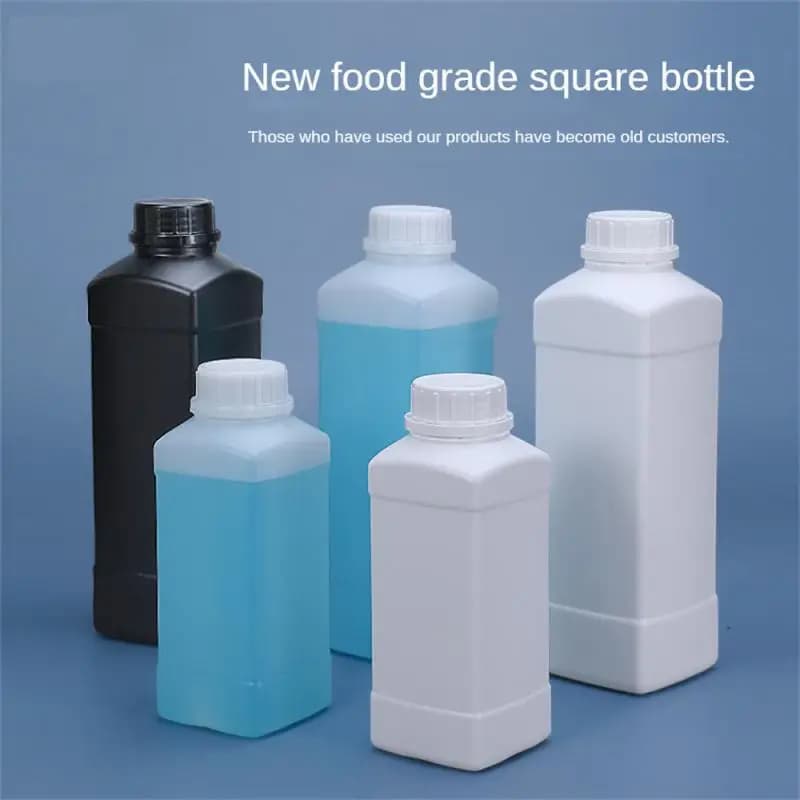 Bottiglia di plastica quadrata vuota con coperchio Bottiglia riutilizzabile per vernice per shampoo, contenitore in HDPE per uso alimentare