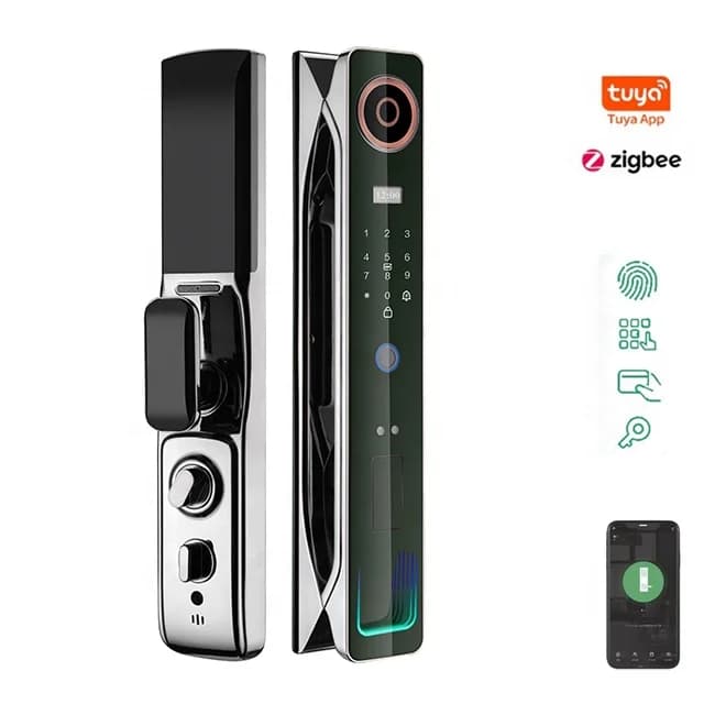 Produttore Smart Door Lock Password Keyless Zigbee Appartamento Camera Blocco impronte digitali Porta WIFI Tuya Serratura digitale