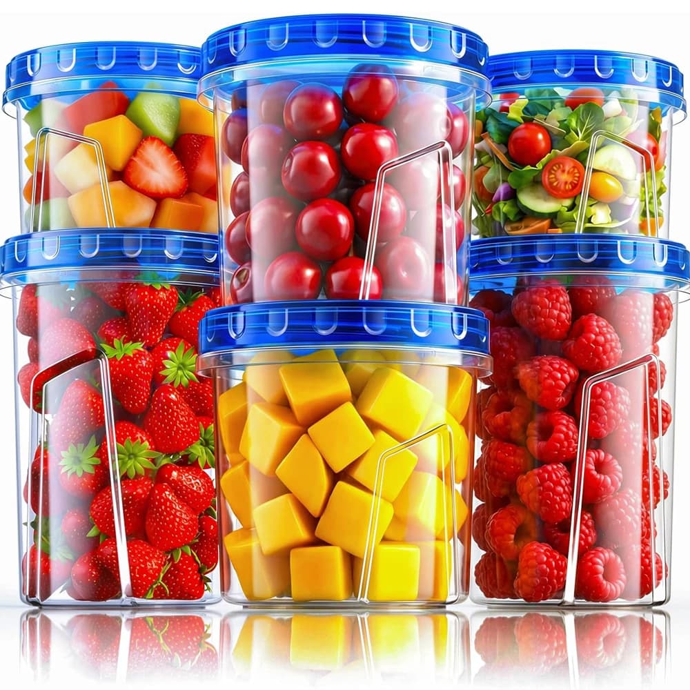 Contenitori per Congelatore 33/24/17 OZ, Contenitori Ermetici in Plastica per Alimenti con Coperchi a Torsione, Contenitori per Zuppe e Preparazione Pasti