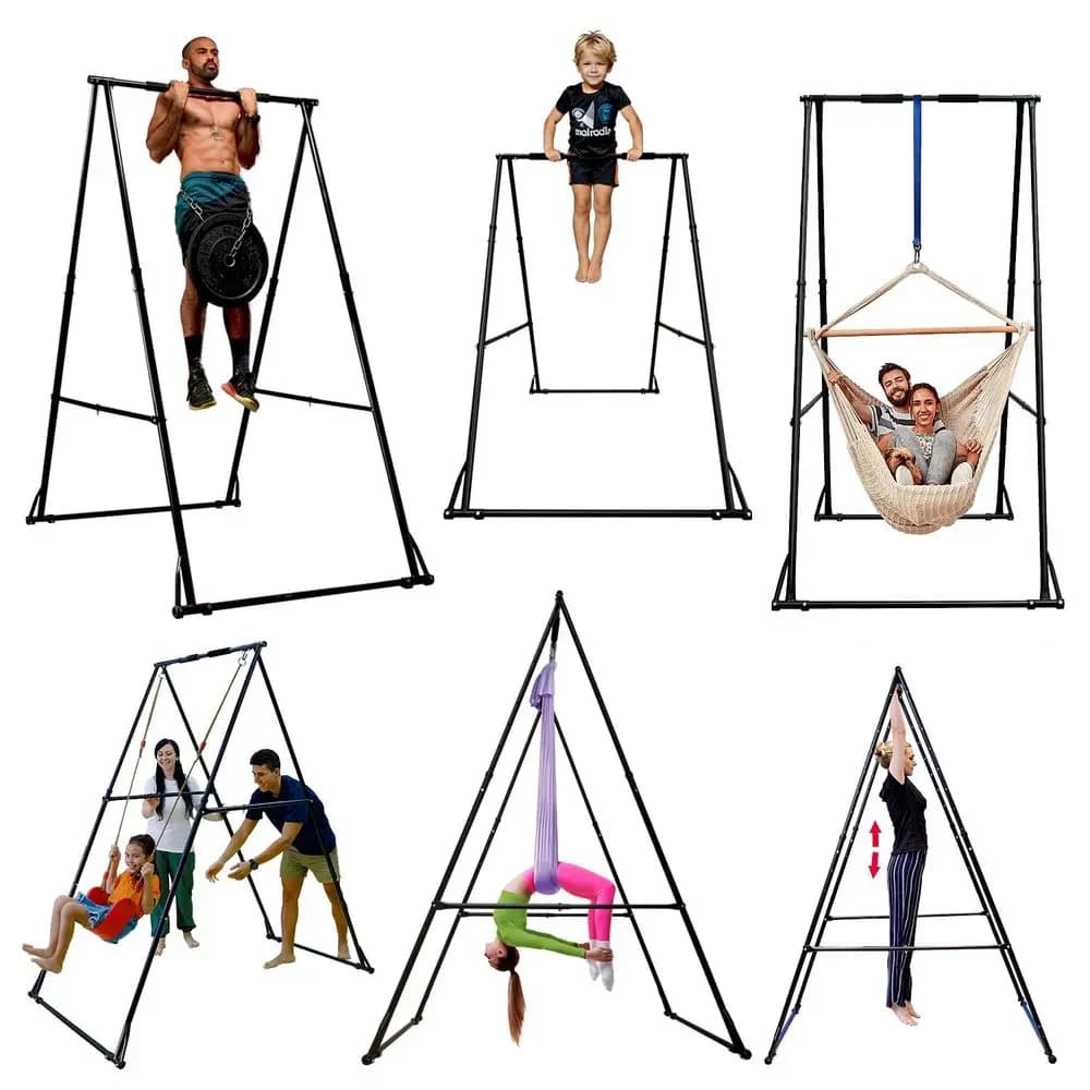 TRINH Barra Pieghevole per Trazioni, Attrezzatura Ginnica Stabile, Supporto Portatile per Yoga Aereo, Telaio Resistente per Sedia Amaca, Terapia Sensoriale