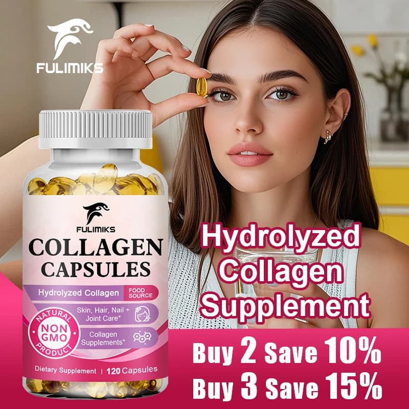 Integratore di collagene FULIMIKS, con biotina e vitamina C, favorisce la fermezza della pelle, l'elasticità, la salute dei capelli e il comfort delle articolazioni per le donne