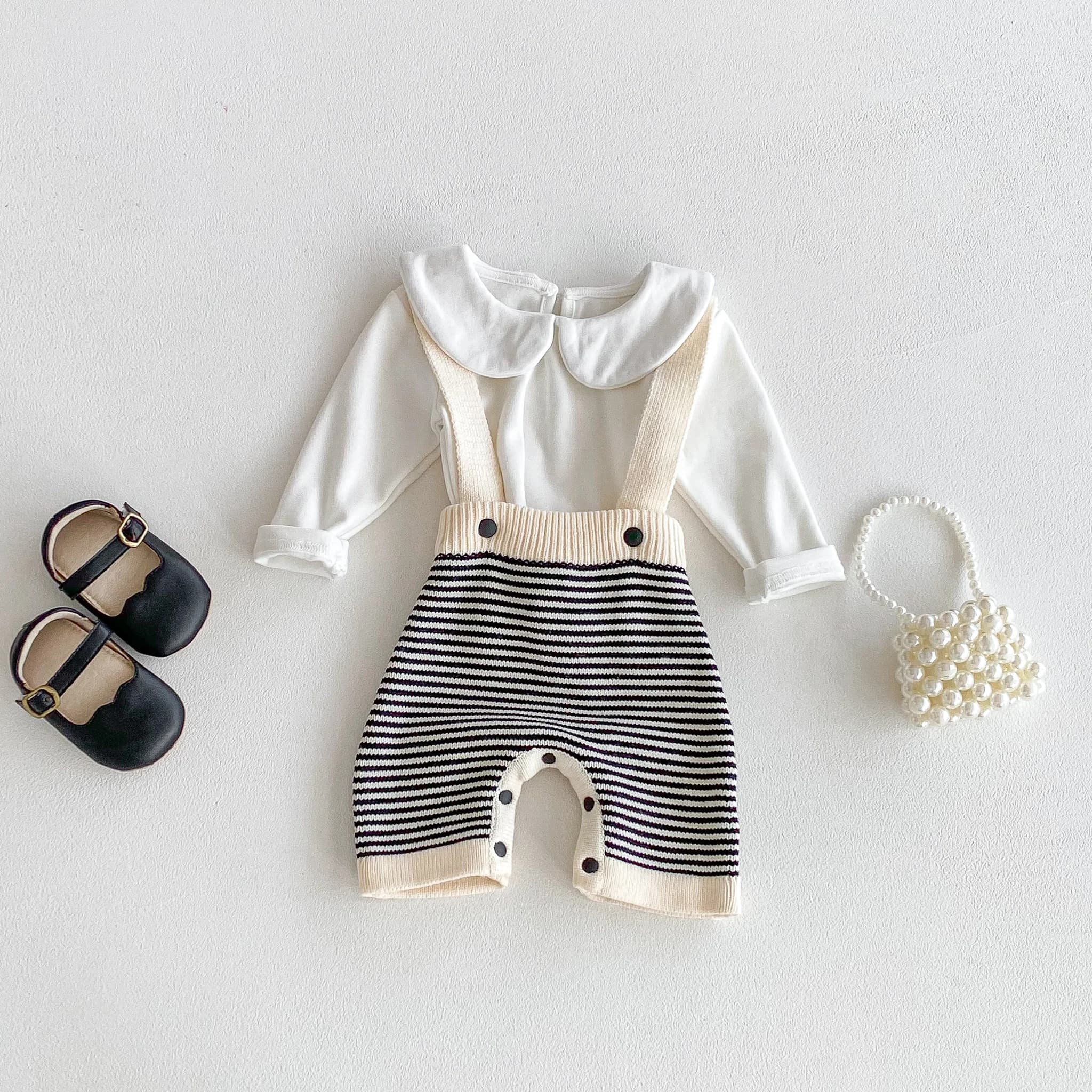 Infant Knit baby Carrier Pants, Classic Striped Trousers for Boys and Girls in Spring and Autumn