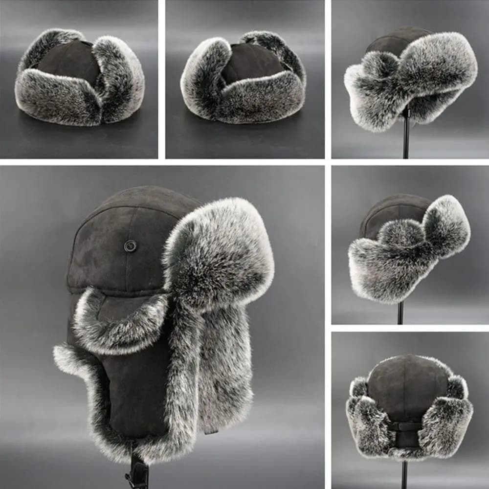Donna Uomo Colbacco russo Cappelli bomber cosacco Cappelli e berretti con paraorecchie in pelliccia sintetica con paraorecchie