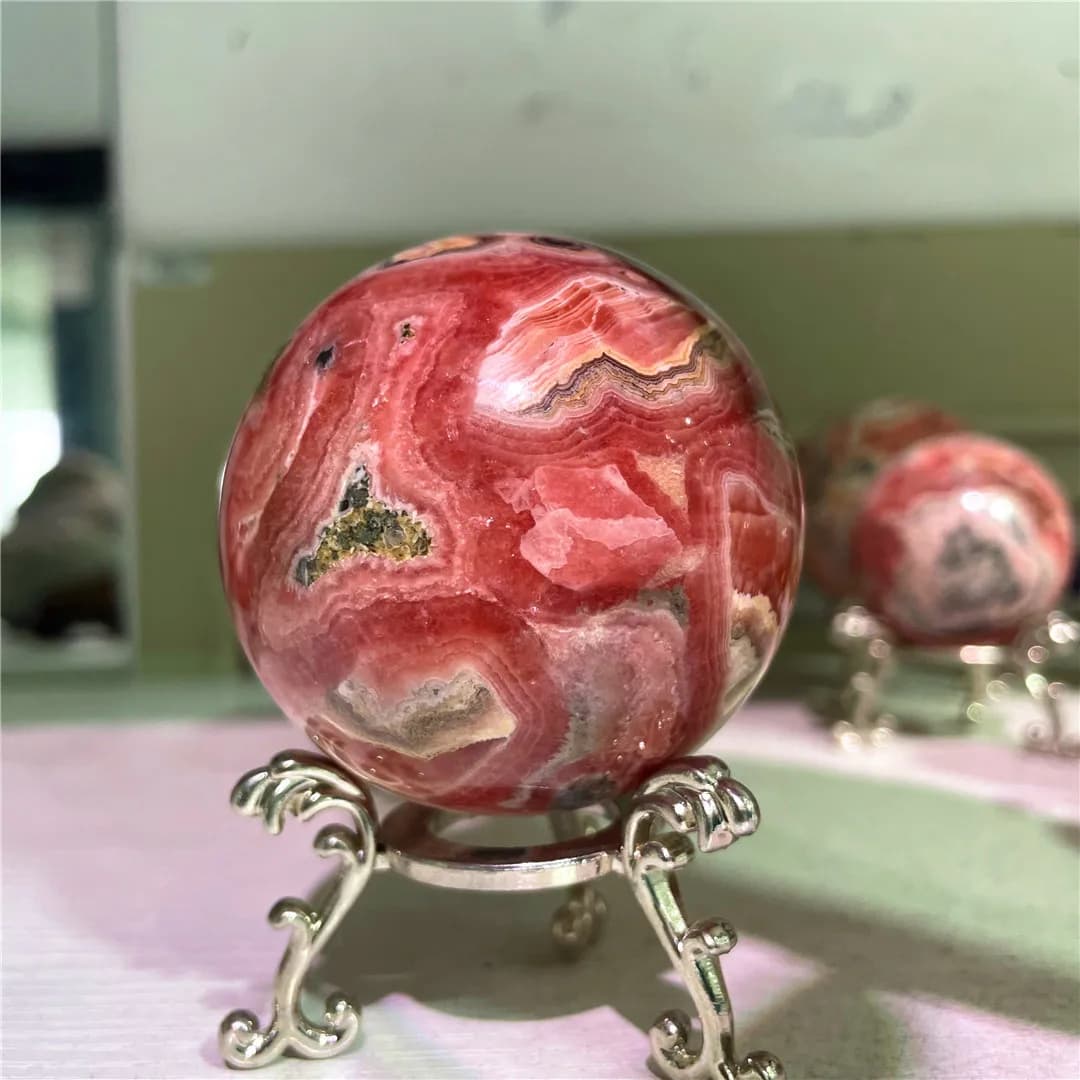 40-60mm Pietre preziose naturali vere Rodocrosite Quarzo Sfera di cristallo Gioielli preziosi Sfere di pietre costose Collezione minerale