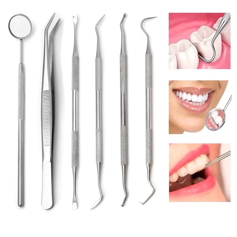 1 pz kit di strumenti per denti raschietto pulito in acciaio inossidabile prodotti per strumenti per la pulizia dei denti set per l'igiene orale