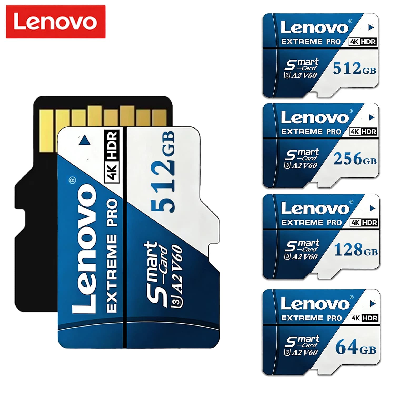Lenovo Memory Card 512GB 256GB 128GB Micro TF SD Card Class10 High Speed U3 V60 TF Flash Cards For Nintendo Switch Drone Camera