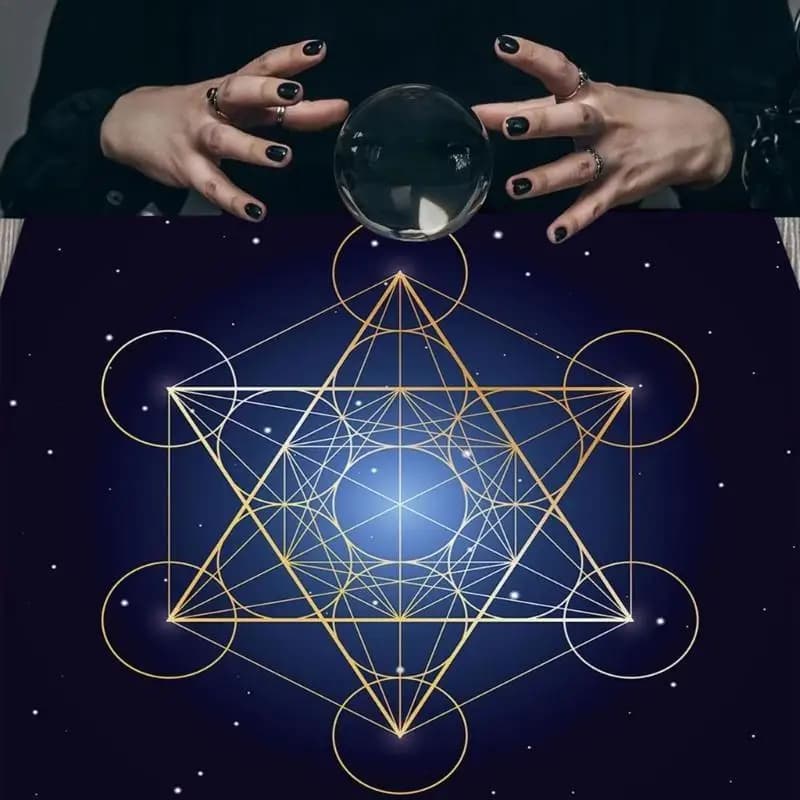 652F Tarocchi Tovaglia Altari Panno Quadrato Griglia Cristallo Tovaglia Astrologia Divinazione Tappetino antiscivolo Arazzo
