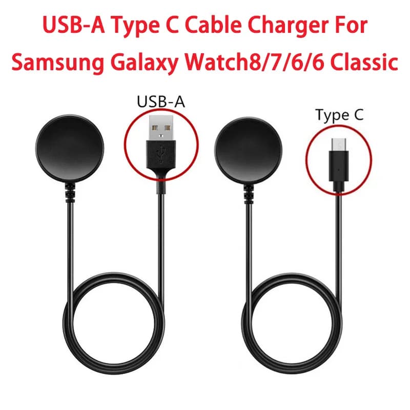 Caricabatterie USB-C di tipo C per Smartwatch, ricambio per Samsung Galaxy Watch 8/7/6/6 Classic/5/5 Pro/4/4 Classic/Active