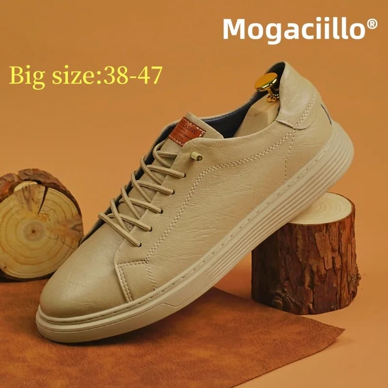 Scarpe casual da uomo in vera pelle Scarpe basse stringate bianche da uomo Scarpe da ginnastica firmate di lusso nere di grandi dimensioni: 36-47 Mo-43221