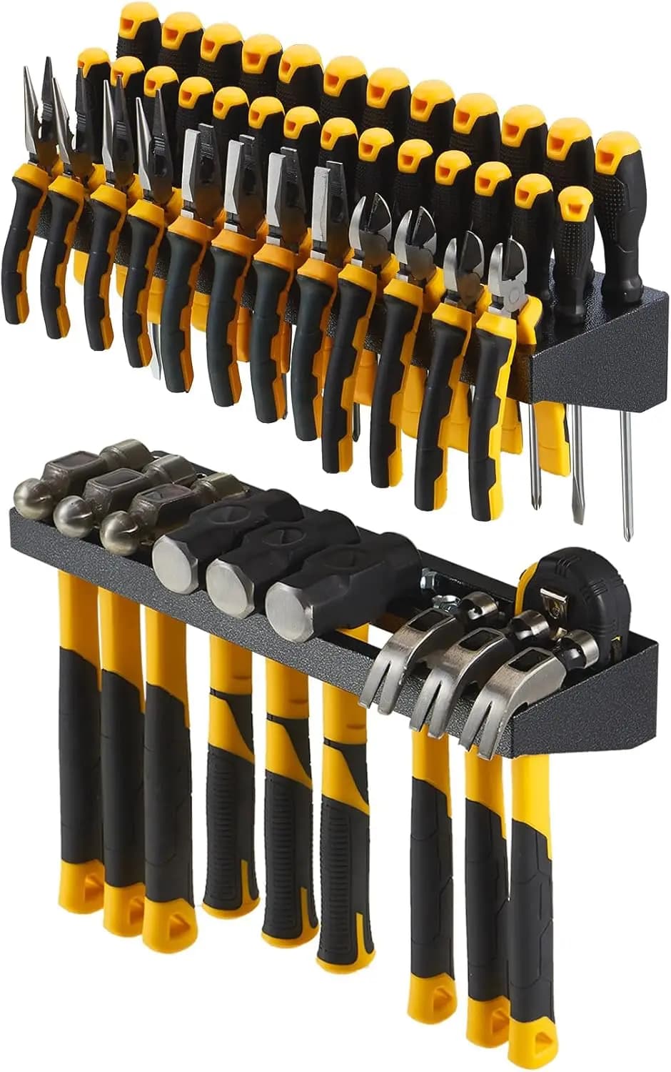 Organizzatore da Parete per Attrezzi Manuali, Porta Cacciaviti, Supporto per Martelli, Set di 2 Pezzi, Scaffale Portautensili Resistente per Garage e Officina