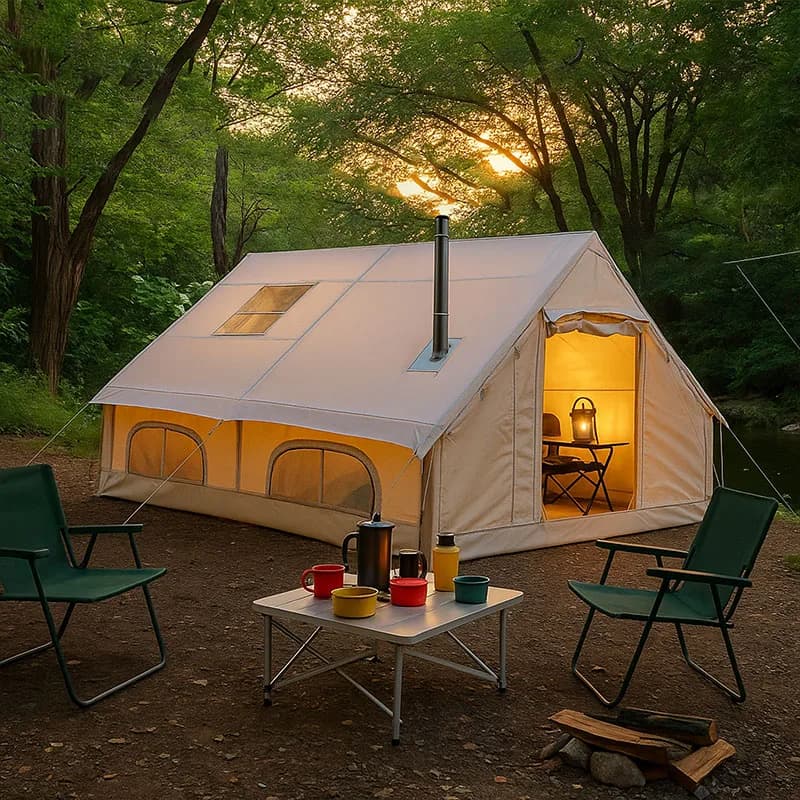8-10 Person Four-season Portable Inflatable Camping Cabin Tent Waterproof Easy Inflate Shelter for Backyard Events