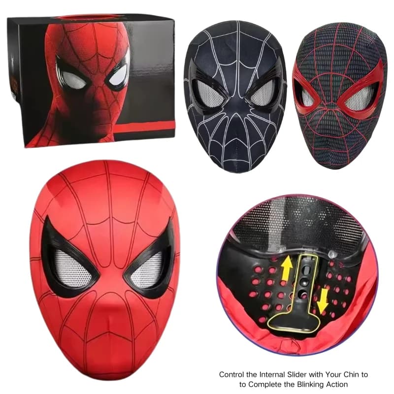 In Stock Miles Spider-Man 1:1 Scale Manually Mask Chin Control Control Cosplay Toy Gift For Boys Gift