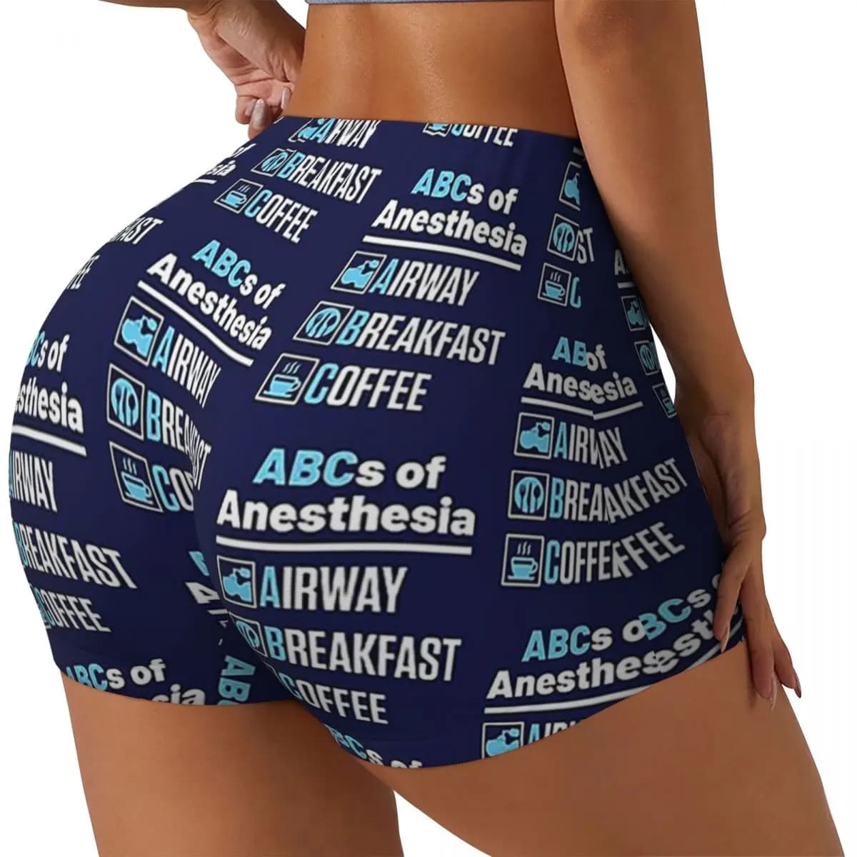 Anestesologist Custom Anesthesia Doctor Nurses ABC Women Gym Training Running Shorts Yoga Shorts for Motorcyclists Athletic Volleyball