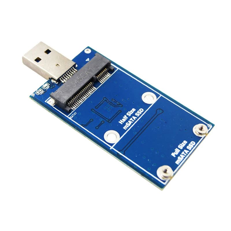 Mini PCI-E mSATA a USB 3.0 Convertitore SSD esterno Scheda di espansione modulo adattatore trasmissione dati per Windows Vista/7/8/Mac NUOVO